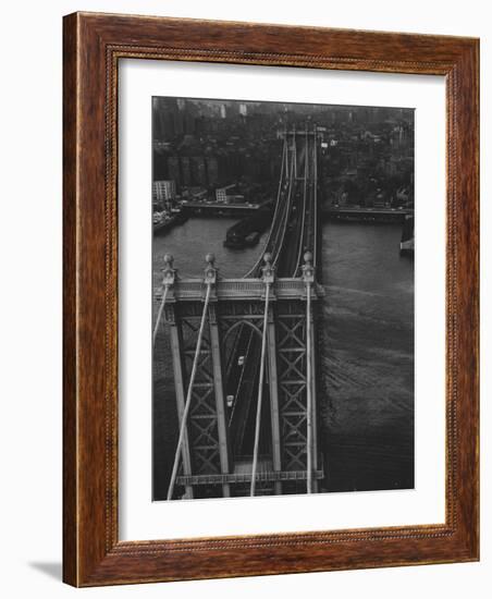 Overview Picture Looking Down at Brooklyn from Manhattan over the East River-Dmitri Kessel-Framed Photographic Print