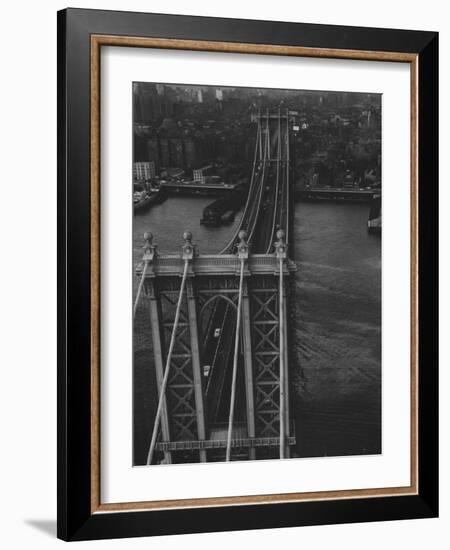 Overview Picture Looking Down at Brooklyn from Manhattan over the East River-Dmitri Kessel-Framed Photographic Print