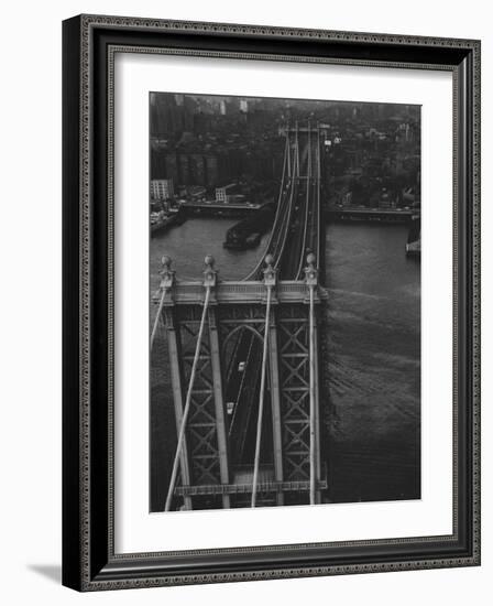 Overview Picture Looking Down at Brooklyn from Manhattan over the East River-Dmitri Kessel-Framed Photographic Print