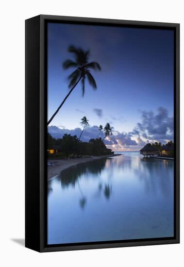 Overwater Bungalows of Intercontinental Mo'Orea Resort, Hauru Point, Moorea-Ian Trower-Framed Premier Image Canvas