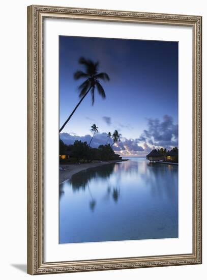 Overwater Bungalows of Intercontinental Mo'Orea Resort, Hauru Point, Moorea-Ian Trower-Framed Photographic Print