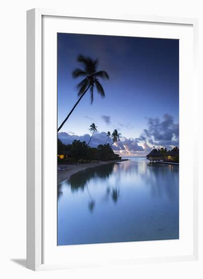 Overwater Bungalows of Intercontinental Mo'Orea Resort, Hauru Point, Moorea-Ian Trower-Framed Photographic Print