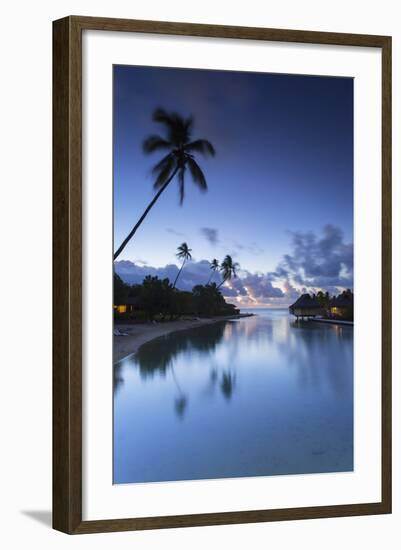 Overwater Bungalows of Intercontinental Mo'Orea Resort, Hauru Point, Moorea-Ian Trower-Framed Photographic Print