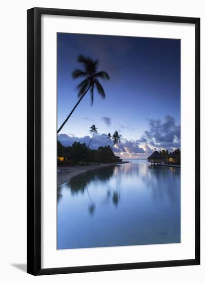 Overwater Bungalows of Intercontinental Mo'Orea Resort, Hauru Point, Moorea-Ian Trower-Framed Photographic Print