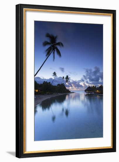 Overwater Bungalows of Intercontinental Mo'Orea Resort, Hauru Point, Moorea-Ian Trower-Framed Photographic Print