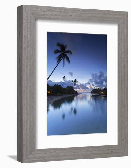 Overwater Bungalows of Intercontinental Mo'Orea Resort, Hauru Point, Moorea-Ian Trower-Framed Photographic Print