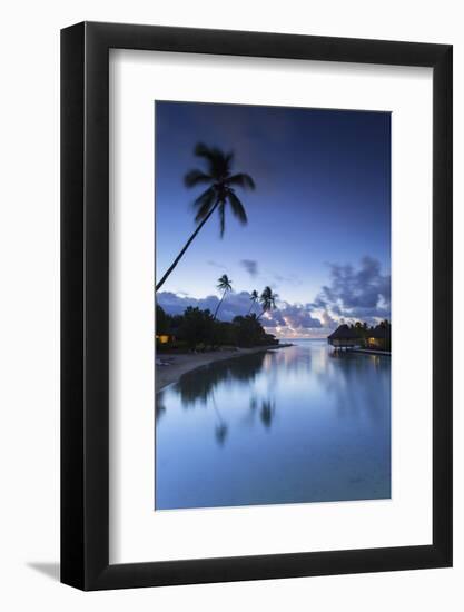Overwater Bungalows of Intercontinental Mo'Orea Resort, Hauru Point, Moorea-Ian Trower-Framed Photographic Print
