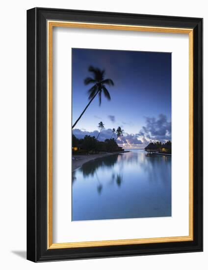 Overwater Bungalows of Intercontinental Mo'Orea Resort, Hauru Point, Moorea-Ian Trower-Framed Photographic Print