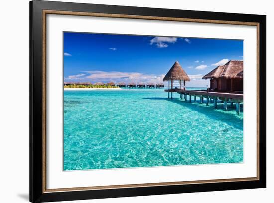 Overwater Spa in Blue Lagoon around Tropical Island-Martin Valigursky-Framed Photographic Print