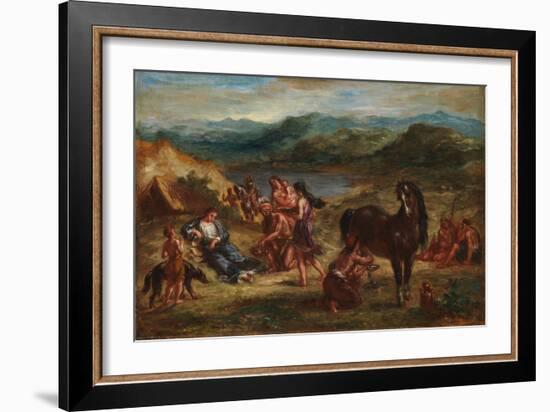 Ovid among the Scythians, 1862-Eugene Delacroix-Framed Giclee Print