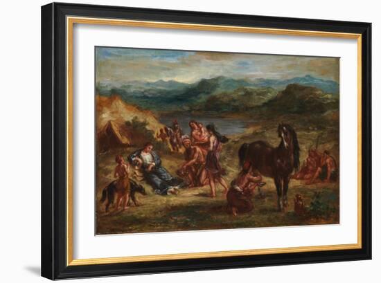 Ovid among the Scythians, 1862-Eugene Delacroix-Framed Giclee Print