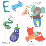 Very Cute Alphabet.L Letter.Leeks, Lion, Ladybug, Lime.-Ovocheva-Art Print