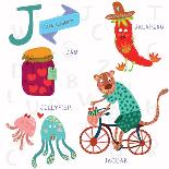 Very Cute Alphabet.A Letter. Ant, Astronaut, Apple, Alligator.-Ovocheva-Art Print