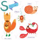 Very Cute Alphabet.C Letter. Cat, Cow, Camel, Carrots. Alphabet-Ovocheva-Art Print