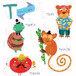 Very Cute Alphabet. S Letter.Squirrel, Scorpion, Spider, Snail.-Ovocheva-Art Print