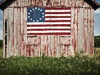 American flag painted on barn-Owaki-Laminated Photographic Print
