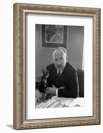 Owen Lattimore's Press Conference in the Ring Building Offices of His Lawyers, Washington D.C.-Michael Rougier-Framed Photographic Print