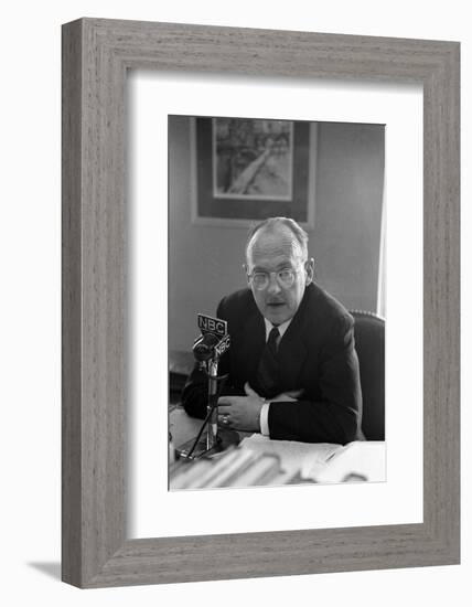 Owen Lattimore's Press Conference in the Ring Building Offices of His Lawyers, Washington D.C.-Michael Rougier-Framed Photographic Print