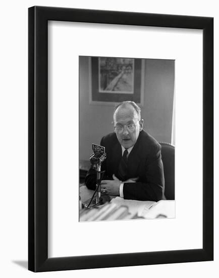 Owen Lattimore's Press Conference in the Ring Building Offices of His Lawyers, Washington D.C.-Michael Rougier-Framed Photographic Print