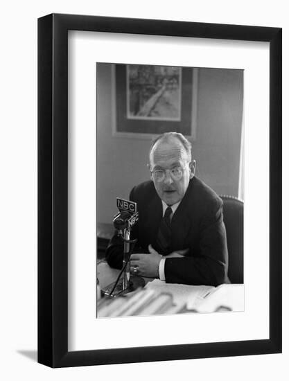 Owen Lattimore's Press Conference in the Ring Building Offices of His Lawyers, Washington D.C.-Michael Rougier-Framed Photographic Print