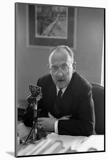 Owen Lattimore's Press Conference in the Ring Building Offices of His Lawyers, Washington D.C.-Michael Rougier-Mounted Photographic Print