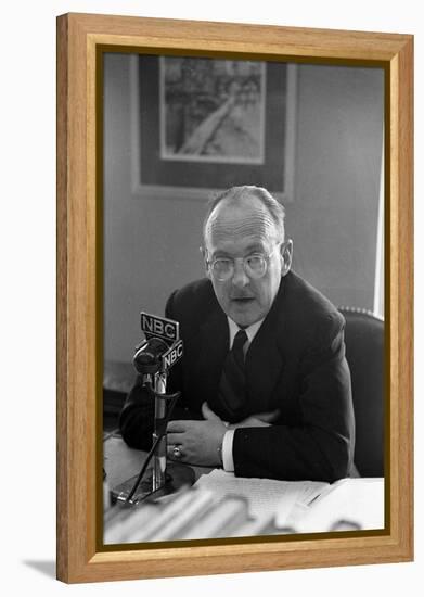 Owen Lattimore's Press Conference in the Ring Building Offices of His Lawyers, Washington D.C.-Michael Rougier-Framed Premier Image Canvas