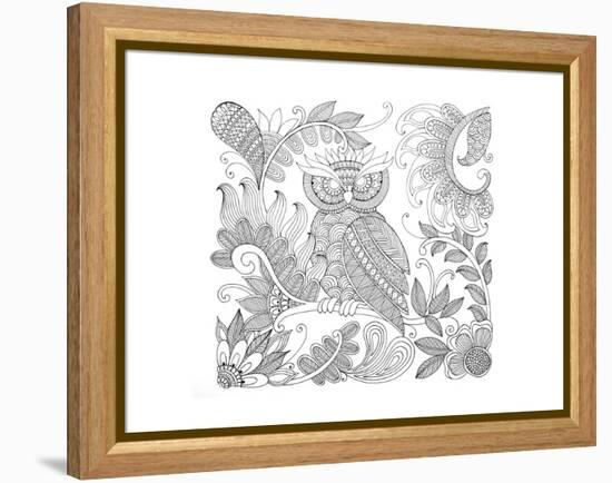 Owl 5-Neeti Goswami-Framed Stretched Canvas