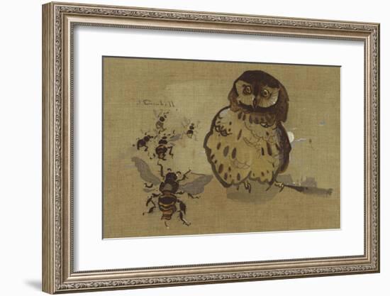 Owl And Bee-Joseph Crawhall-Framed Premium Giclee Print