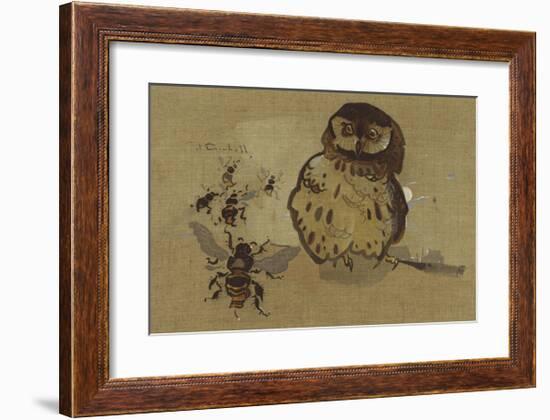 Owl And Bee-Joseph Crawhall-Framed Premium Giclee Print