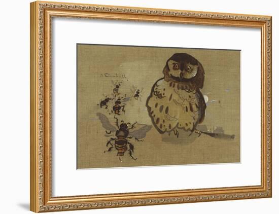 Owl And Bee-Joseph Crawhall-Framed Premium Giclee Print