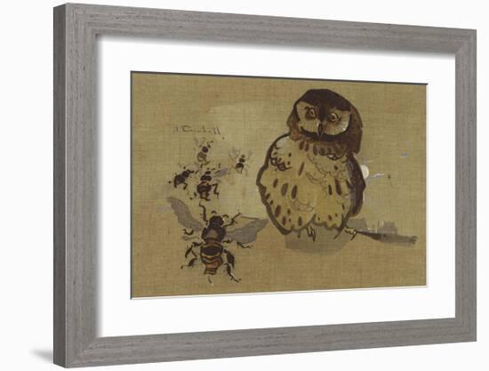 Owl And Bee-Joseph Crawhall-Framed Premium Giclee Print