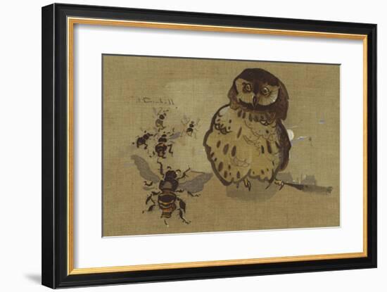 Owl And Bee-Joseph Crawhall-Framed Premium Giclee Print