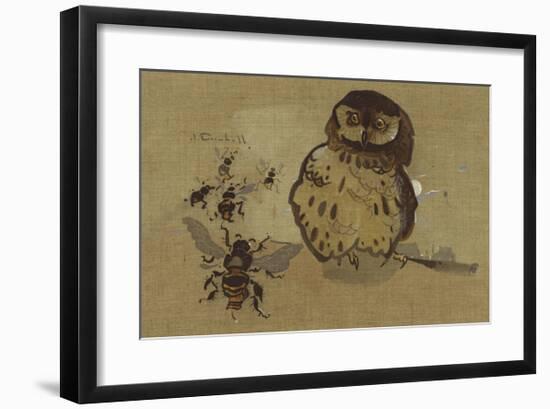 Owl And Bee-Joseph Crawhall-Framed Premium Giclee Print