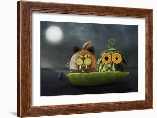 Owl and Cat-Carrie Webster-Framed Giclee Print