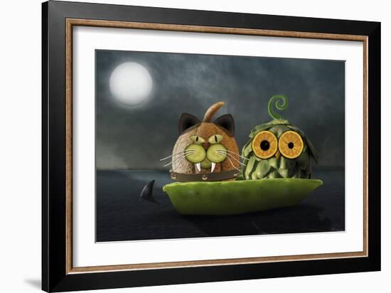 Owl and Cat-Carrie Webster-Framed Giclee Print