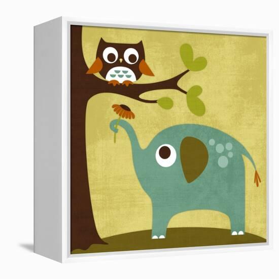 Owl and Elephant-Nancy Lee-Framed Stretched Canvas