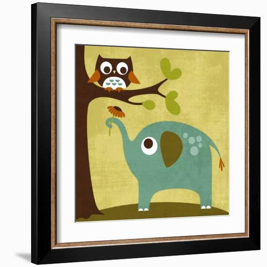 Owl and Elephant-Nancy Lee-Framed Art Print