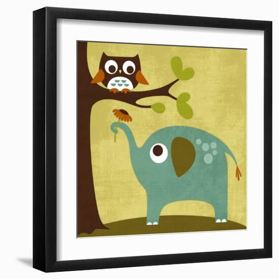 Owl and Elephant-Nancy Lee-Framed Art Print