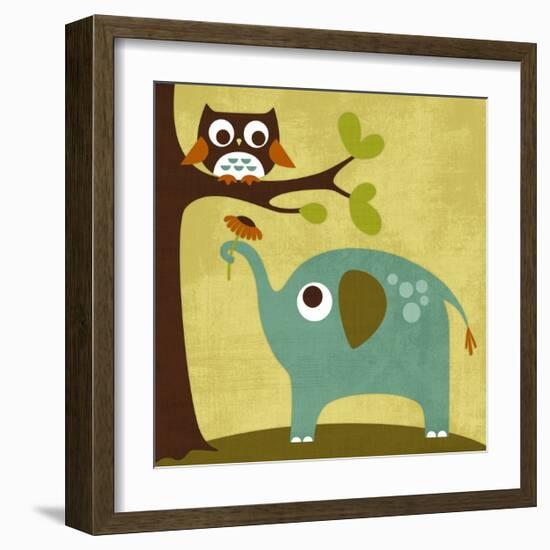 Owl and Elephant-Nancy Lee-Framed Art Print