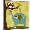 Owl and Elephant-Nancy Lee-Mounted Art Print