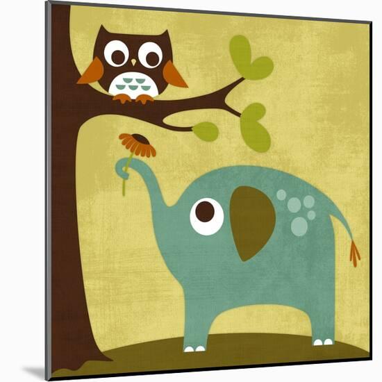 Owl and Elephant-Nancy Lee-Mounted Art Print