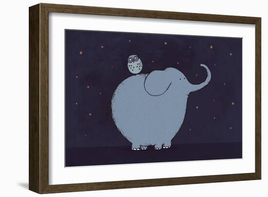 Owl and Elephant-Carla Martell-Framed Giclee Print