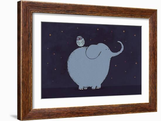 Owl and Elephant-Carla Martell-Framed Giclee Print