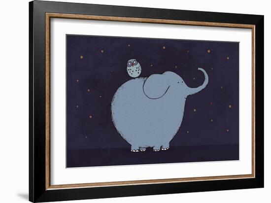 Owl and Elephant-Carla Martell-Framed Giclee Print