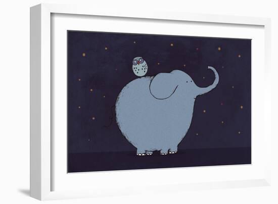 Owl and Elephant-Carla Martell-Framed Giclee Print