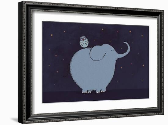 Owl and Elephant-Carla Martell-Framed Giclee Print