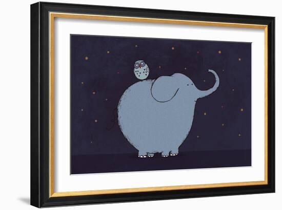 Owl and Elephant-Carla Martell-Framed Giclee Print