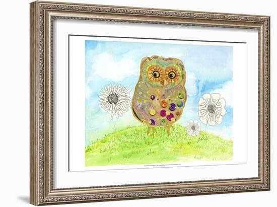 Owl and Flowers-Ingrid Blixt-Framed Art Print