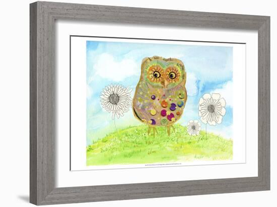 Owl and Flowers-Ingrid Blixt-Framed Art Print