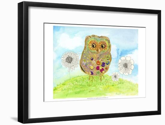 Owl and Flowers-Ingrid Blixt-Framed Art Print